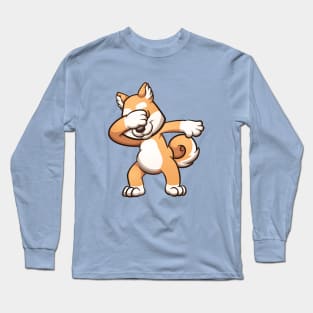 Dabbing Shiba Inu Long Sleeve T-Shirt